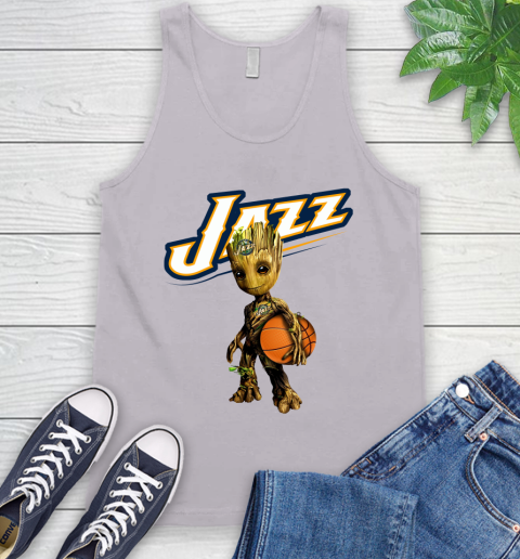 Utah Jazz NBA Basketball Groot Marvel Guardians Of The Galaxy Tank Top 4