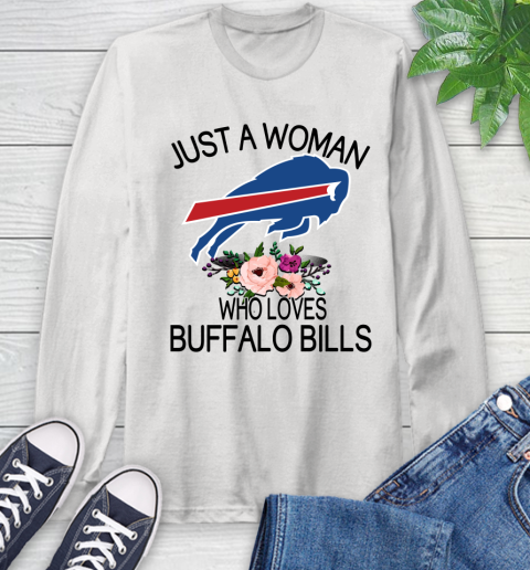 NFL Just A Woman Who Loves Buffalo Bills Football Sports Long Sleeve T-Shirt