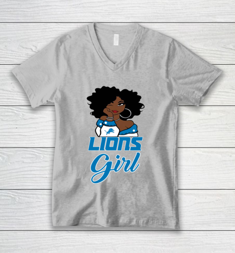 Detroit Lions Girl NFL V-Neck T-Shirt 4
