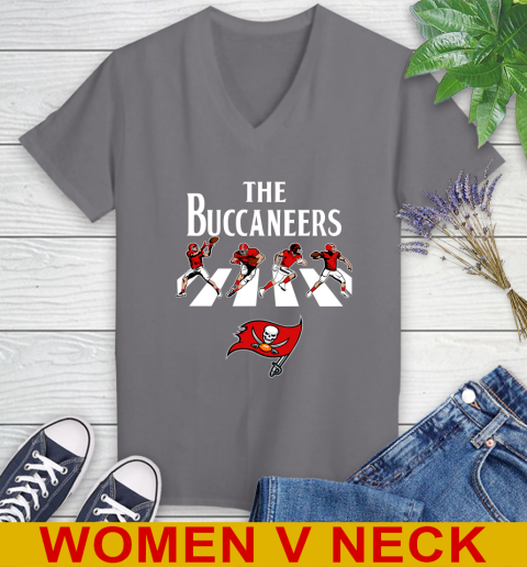 NFL Football Tampa Bay Buccaneers The Beatles Rock Band Shirt Women's V-Neck T-Shirt 11