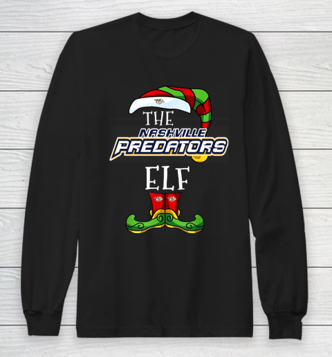 Nashville Predators Christmas ELF Funny NHL Long Sleeve T-Shirt