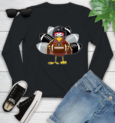 Oakland Raiders Turkey Thanksgiving Day Youth Long Sleeve 2