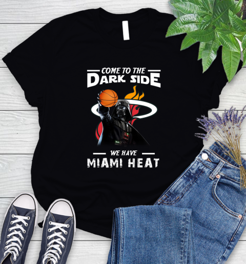 NBA Come To The Dark Side We Have Miami Heat Star Wars Darth Vader Basketball Women's T-Shirt