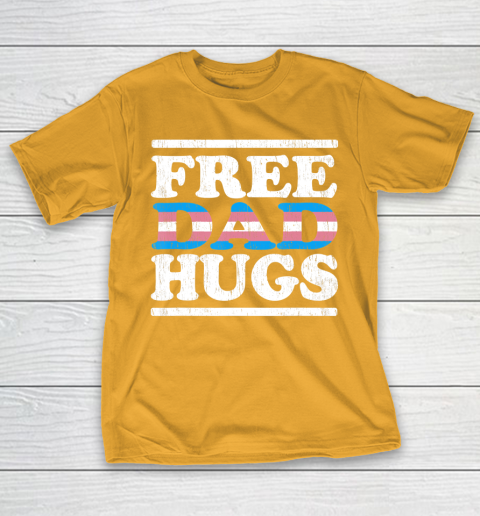 Father gift shirt Rainbow transgender LGBT Pride shirt Vintage Free Dad Hugs T Shirt T-Shirt 12