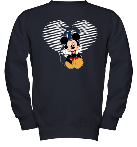 MLB Baseball Detroit Tigers Cheerful Mickey Disney Shirt Youth T