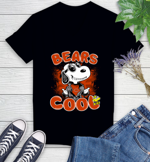 NFL Football Chicago Bears Cool Snoopy Shirt Women's V-Neck T-Shirt