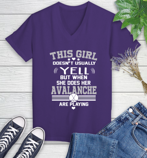 Colorado Avalanche NHL Hockey I Yell When My Team Is Playing Women's V-Neck  T-Shirt