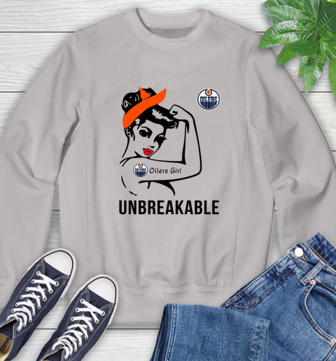 NHL Edmonton Oilers Girl Unbreakable Hockey Sports Sweatshirt 9