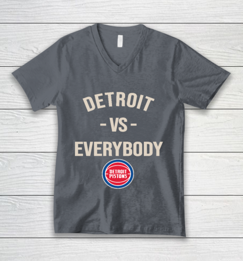 Detroit Pistons Vs Everybody V-Neck T-Shirt 4