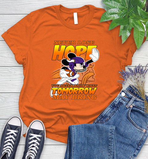 Minnesota Vikings NFL Football Mickey Disney Never Lose Hope Women's T-Shirt 3
