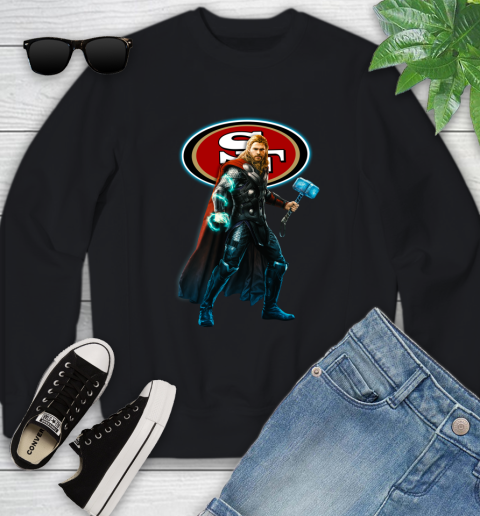NFL Thor Avengers Endgame Football San Francisco 49ers Youth Sweatshirt 2