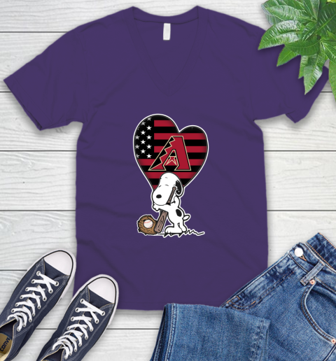 Washington Capitals MLB Baseball The Peanuts Movie Adorable Snoopy V-Neck T-Shirt 10