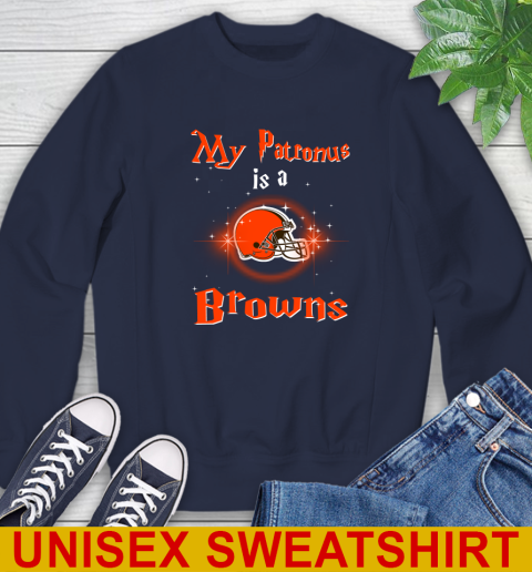 NFL Football Harry Potter My Patronus Is A Cleveland Browns Sweatshirt 2