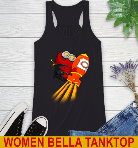 NFL Football Chicago Bears Deadpool Minion Marvel Shirt Racerback Tank