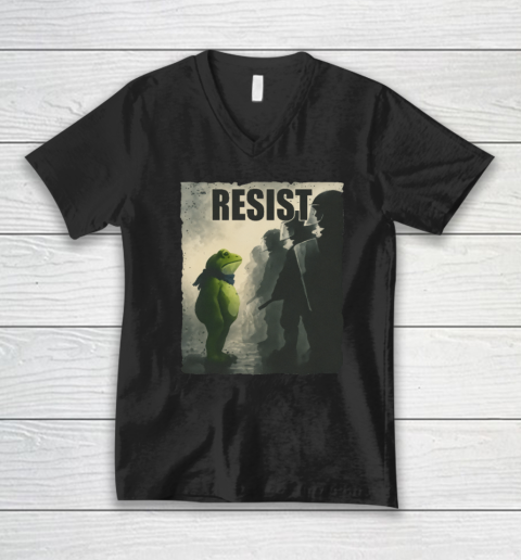 Resist Portland Frog Protest Shirt V-Neck T-Shirt