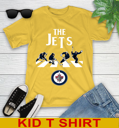 NHL Hockey Winnipeg Jets The Beatles Rock Band Shirt Youth T-Shirt 9