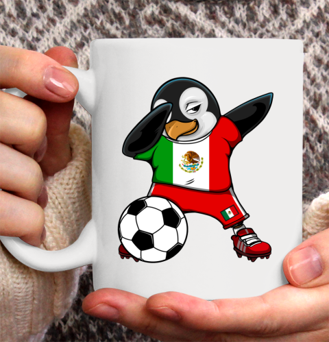 Dabbing Penguin Mexico Soccer Fans Jersey Football Lovers Ceramic Mug 11oz