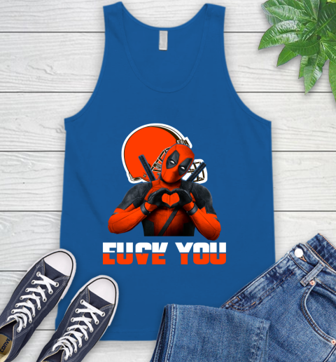 NHL Cleveland Browns Deadpool Love You Fuck You Football Sports Tank Top 4