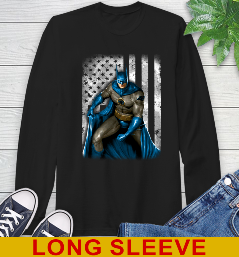 Carolina Panthers NFL Football Batman DC American Flag Shirt Long Sleeve T-Shirt