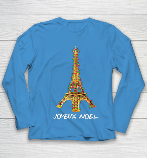 Joyeux Noel French Merry Christmas Eiffel Tower Youth Long Sleeve 5
