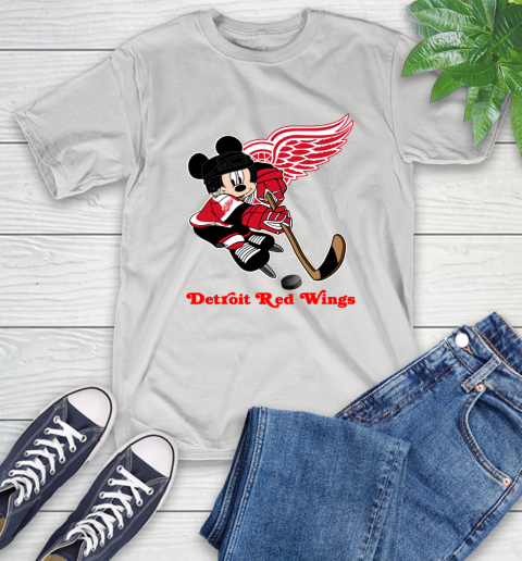 NHL Detroit Red Wings Mickey Mouse Disney Hockey T Shirt T-Shirt