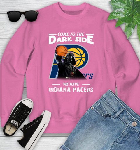 NBA Come To The Dark Side We Have Indiana Pacers Star Wars Darth Vader Basketball Youth Sweatshirt 6