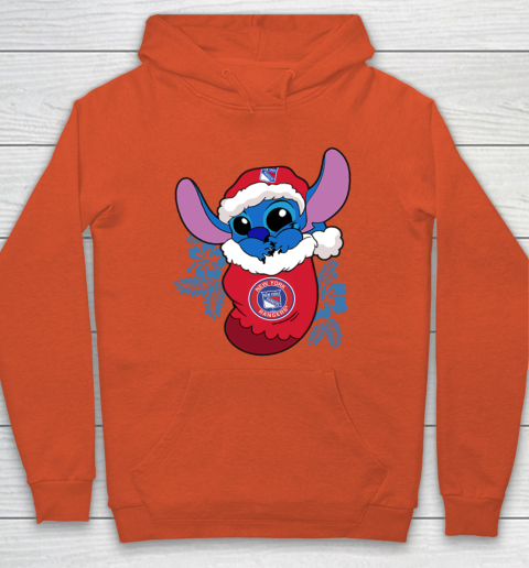 New York Rangers Christmas Stitch In The Sock Funny Disney NHL Hoodie 5
