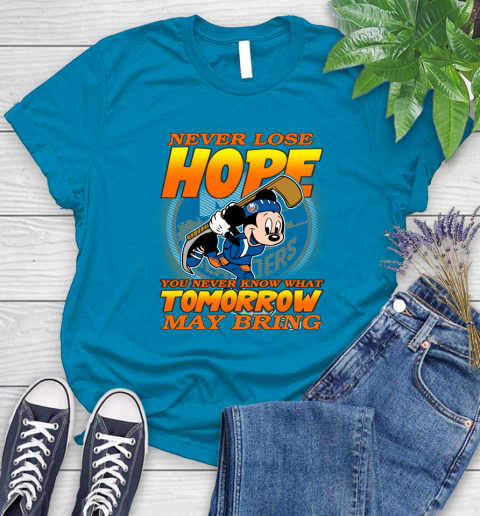 New York Islanders NHL Hockey ootball Mickey Disney Never Lose Hope Women's T-Shirt 10
