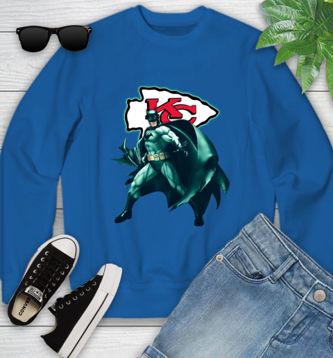 NFL Batman Football Sports Kansas City Chiefs Youth Sweatshirt 8