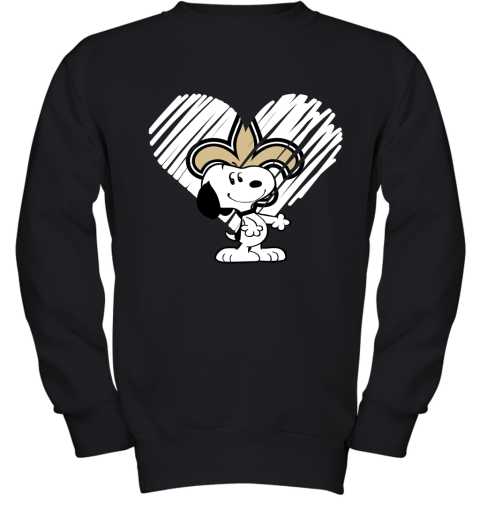 I Love Snoopy New Orleans Saints In My Heart NFL Youth Sweatshirt