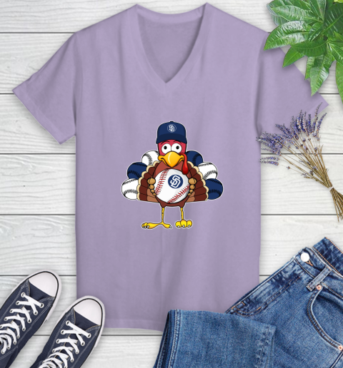 San Diego Padres Turkey thanksgiving Women's V-Neck T-Shirt 14
