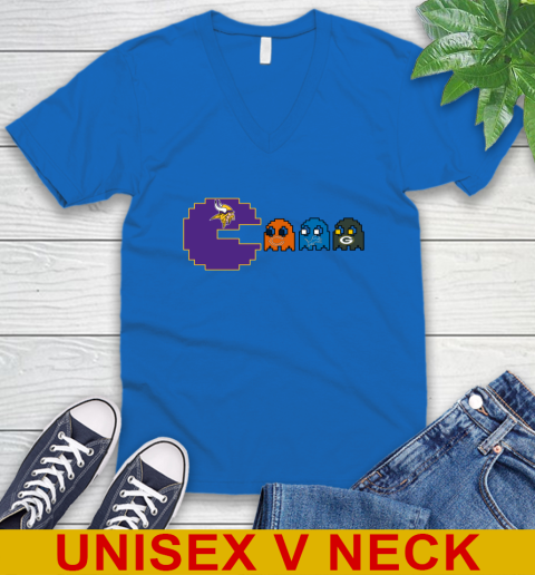 Minnesota Vikings NFL Football Pac Man Champion V-Neck T-Shirt 6