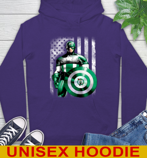 Boston Celtics NBA Basketball Captain America Marvel Avengers American Flag Shirt Hoodie 5