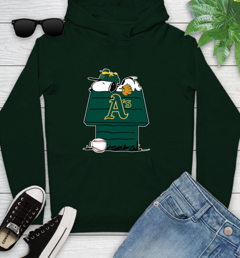 MLB Oakland Athletics Snoopy Woodstock The Peanuts Movie Baseball T Shirt Youth Hoodie 13