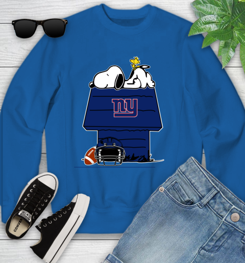 New York Giants NFL Football Snoopy Woodstock The Peanuts Movie Youth Sweatshirt 8