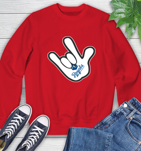 Kansas City Royals MLB Baseball Mickey Rock Hand Disney Sweatshirt 10