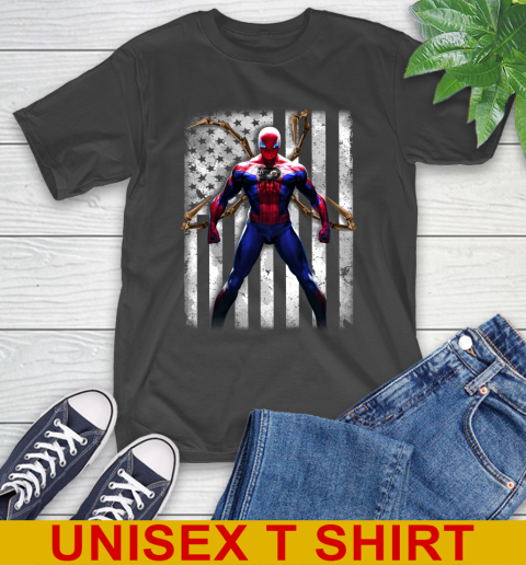 NHL Hockey Philadelphia Flyers Spider Man Avengers Marvel American Flag Shirt T-Shirt