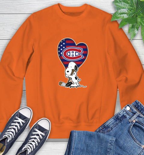 Montreal Canadiens NHL Hockey The Peanuts Movie Adorable Snoopy Sweatshirt 4