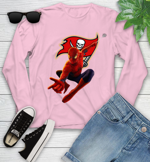 NFL Spider Man Avengers Endgame Football Tampa Bay Buccaneers Youth Long Sleeve 10
