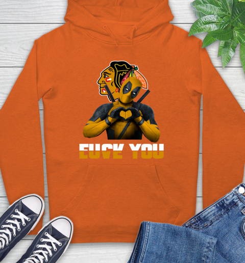 NHL Chicago Blackhawks Deadpool Love You Fuck You Hockey Sports Hoodie 4