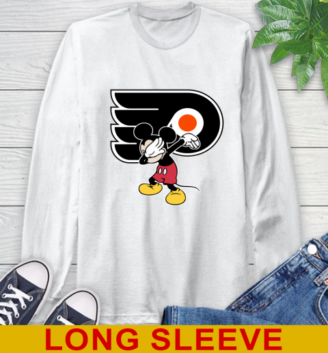 Philadelphia Flyers NHL Hockey Dabbing Mickey Disney Sports Long Sleeve T-Shirt