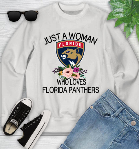 NHL Just A Woman Who Loves Florida Panthers Hockey Sports Youth Sweatshirt
