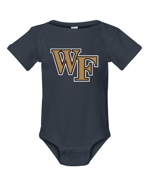 Wake Forest Demon Deacons Infant Bodysuit wzox wake forest demon deacons infant rib bodysuit 4400 105 front navy
