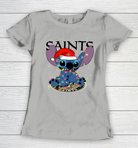 New Orleans Saints NFL Football noel stitch Christmas Women's T-Shirt 8