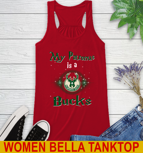 NBA Basketball Harry Potter My Patronus Is A Milwaukee Bucks Racerback Tank 4