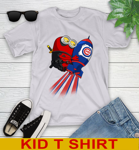 MLB Baseball Chicago Cubs Deadpool Minion Marvel Shirt Youth T-Shirt 4