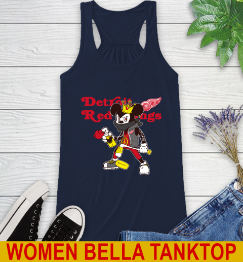 Detroit Red Wings NHL Hockey Mickey Peace Sign Sports Racerback Tank 11