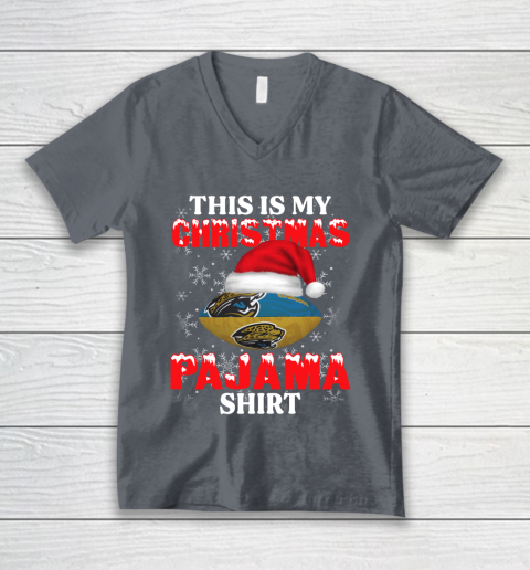 Jacksonville Jaguars This Is My Christmas Pajama Shirt NFL V-Neck T-Shirt 4