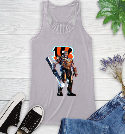 NFL Thanos Gauntlet Avengers Endgame Football Cincinnati Bengals Racerback Tank 5