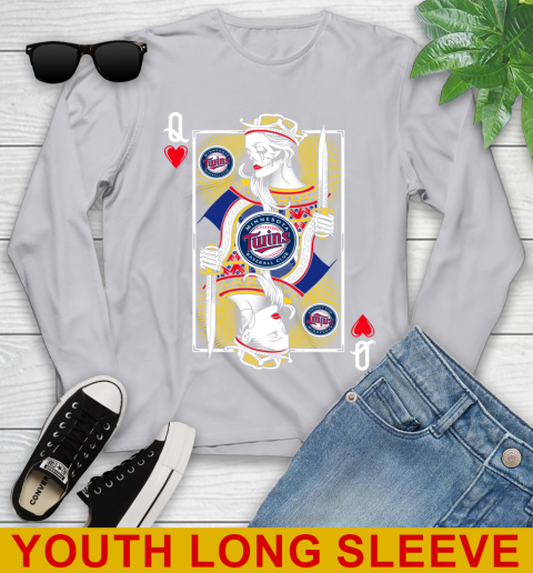 MLB Baseball Minnesota Twins The Queen Of Hearts Card Shirt Youth Long Sleeve 5